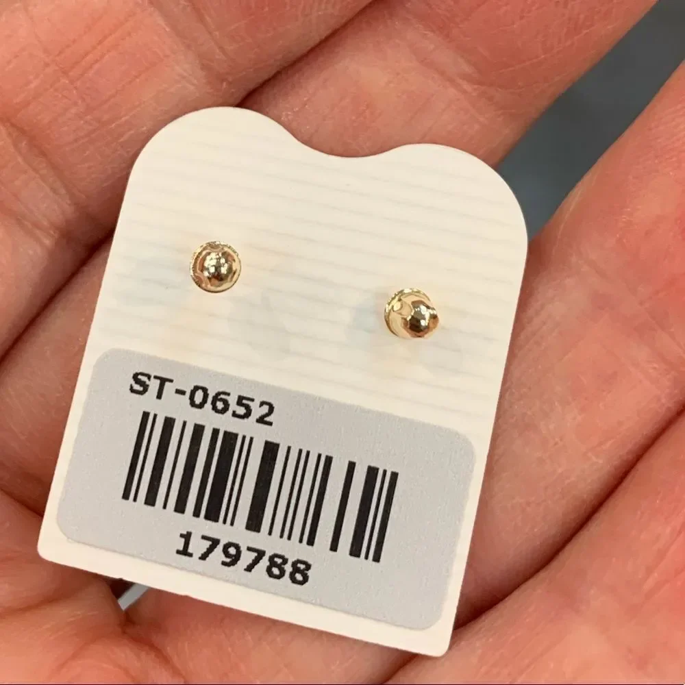 Tiny 14k Yellow Gold Cross Stud Earrings